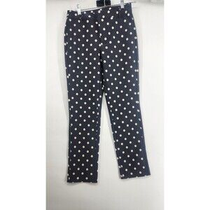 Free People Womens Size 2 Black White Polka Dot Molly printed Slim Pants